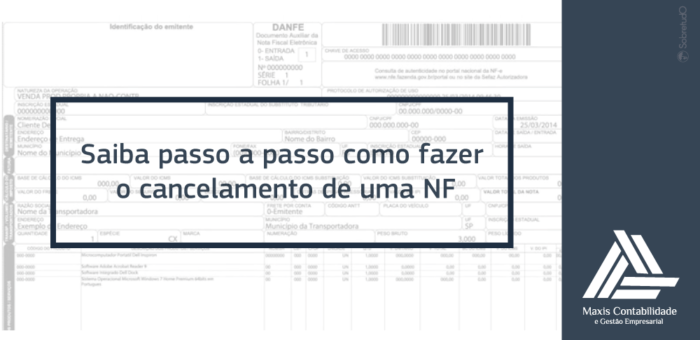 cancelamento nota fiscal, como cancelar uma nota fiscal